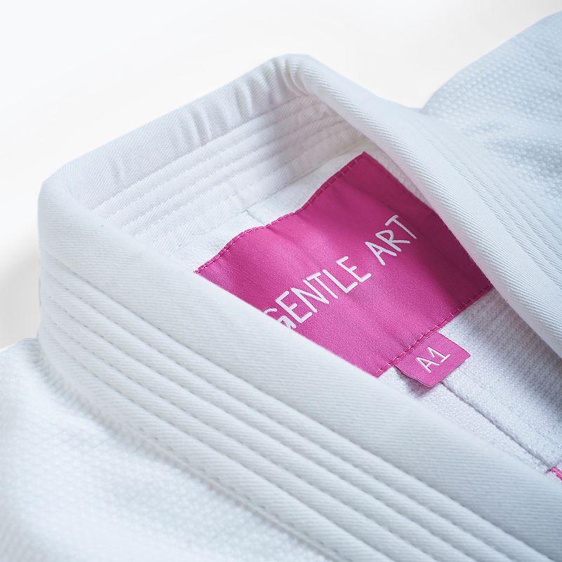 GI für brasilianisches Jiu-Jitsu Herren MANTO Balaclava weiß MNG982_WHT/PIN 4