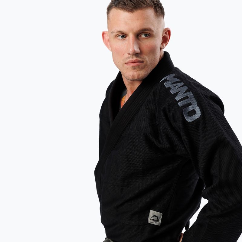 GI für Herren brasilianisches Jiu-Jitsu MANTO X5 BJJ Blackout schwarz 6