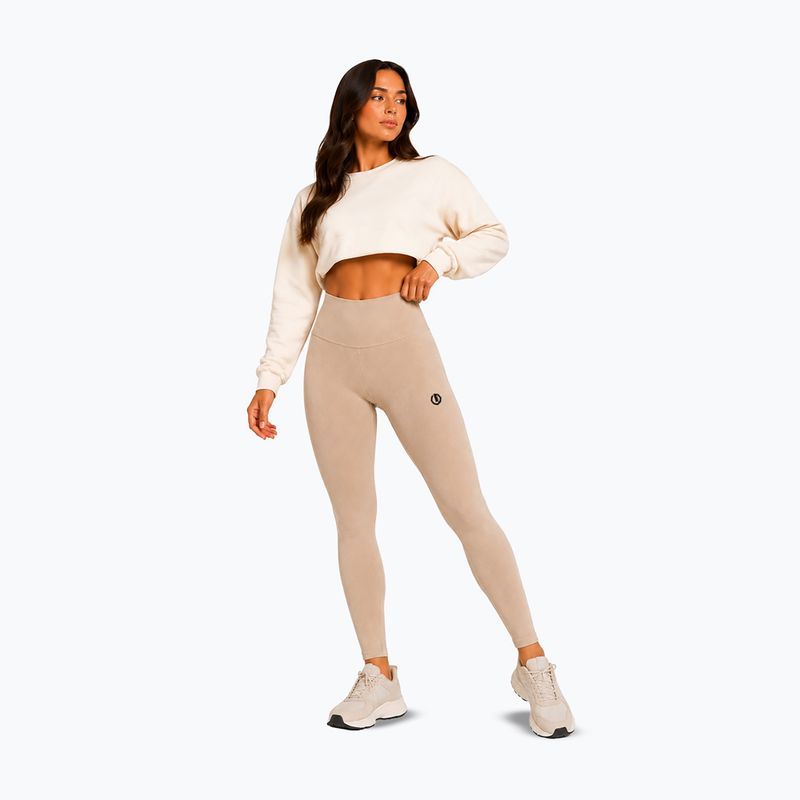 Damen-Trainingsleggings Octagon Legion Ribber beige 2