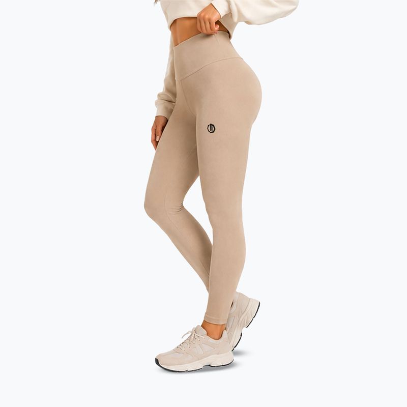 Damen-Trainingsleggings Octagon Legion Ribber beige 4