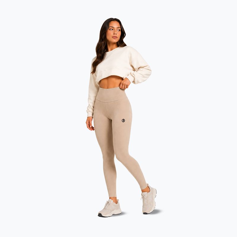 Damen-Trainingsleggings Octagon Legion Ribber beige 6