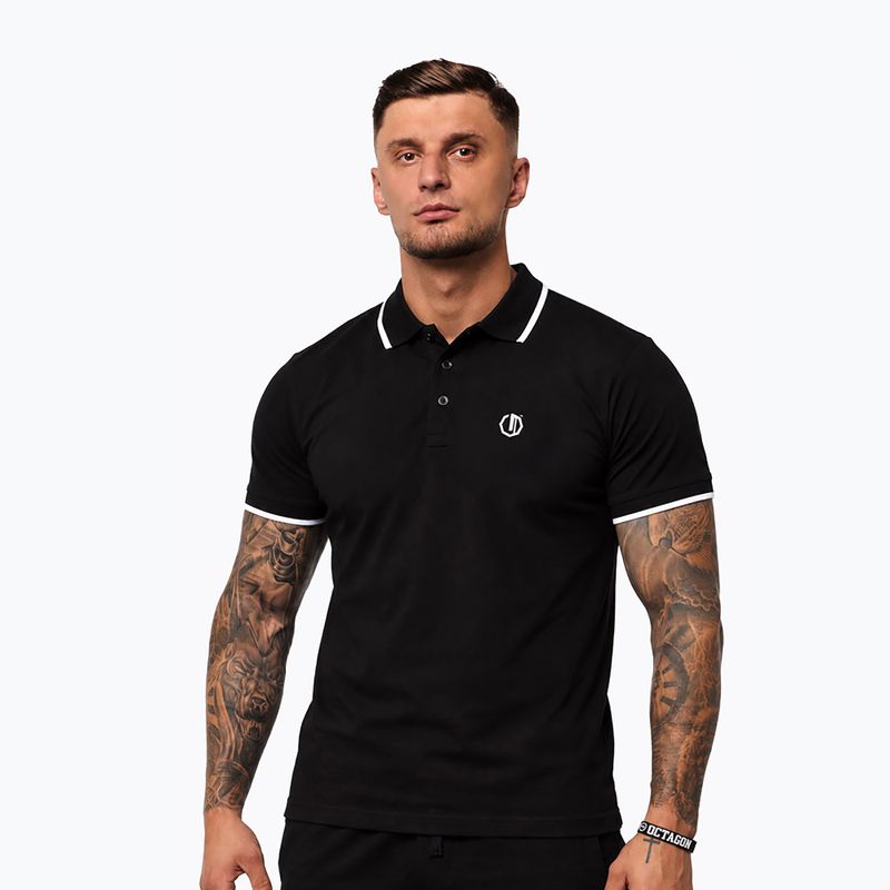 Herren-Poloshirt Octagon Legion Tipped Small Logo 3D Polo black