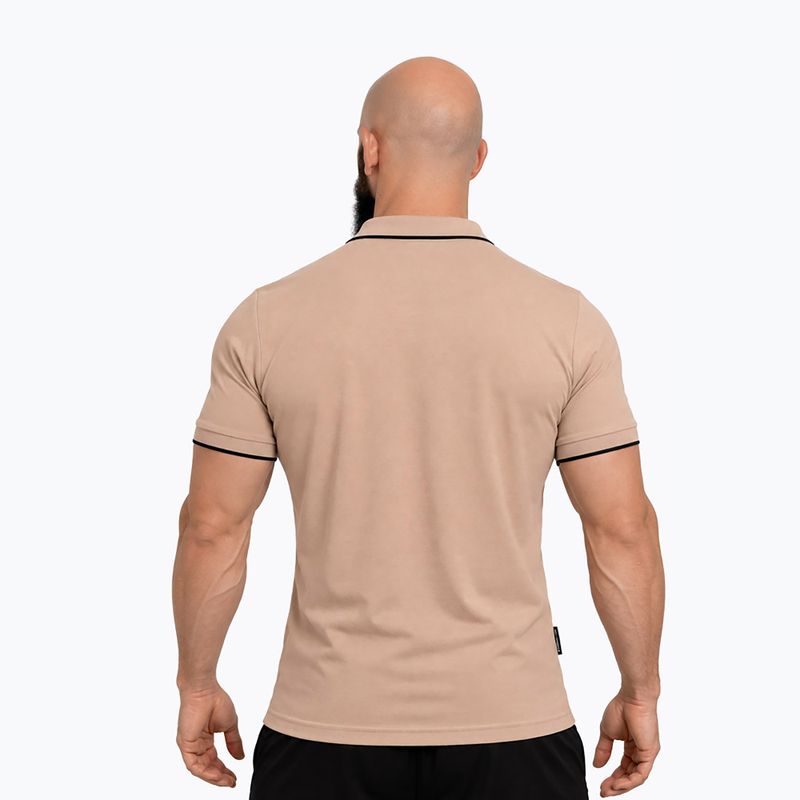 Herren-Poloshirt Octagon Legion Tipped Small Logo 3D Polo beige 2