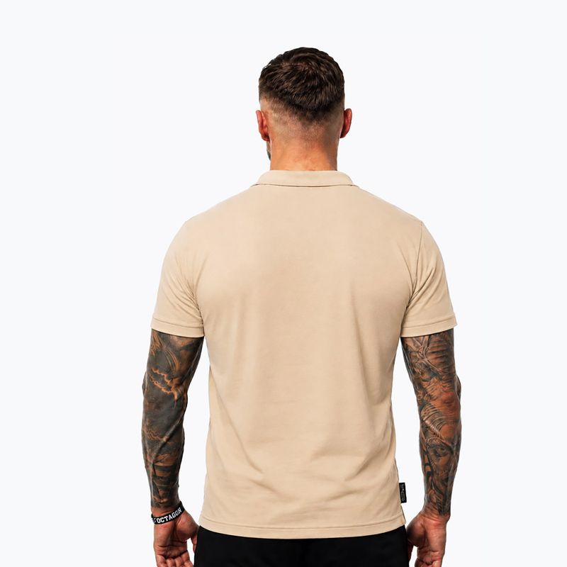 Herren-Poloshirt Octagon Legion Small Logo 3D Polo beige 2