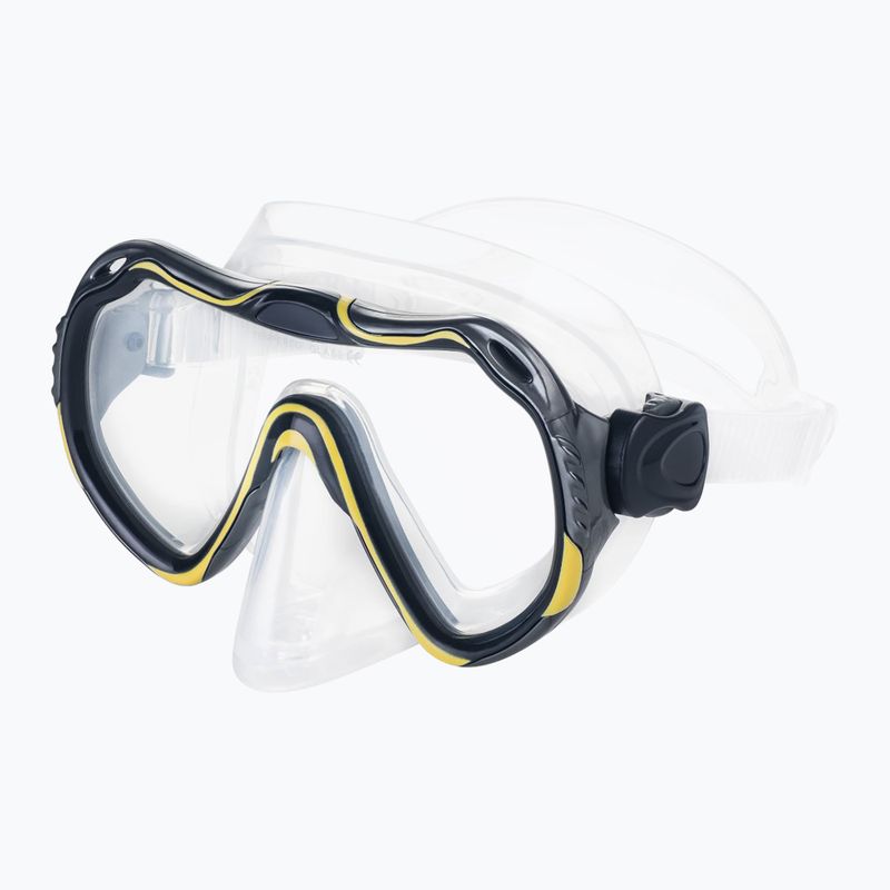AQUA-SPEED Java + Elba Maske + Schnorchel Tauchset gelb-grau 614 2