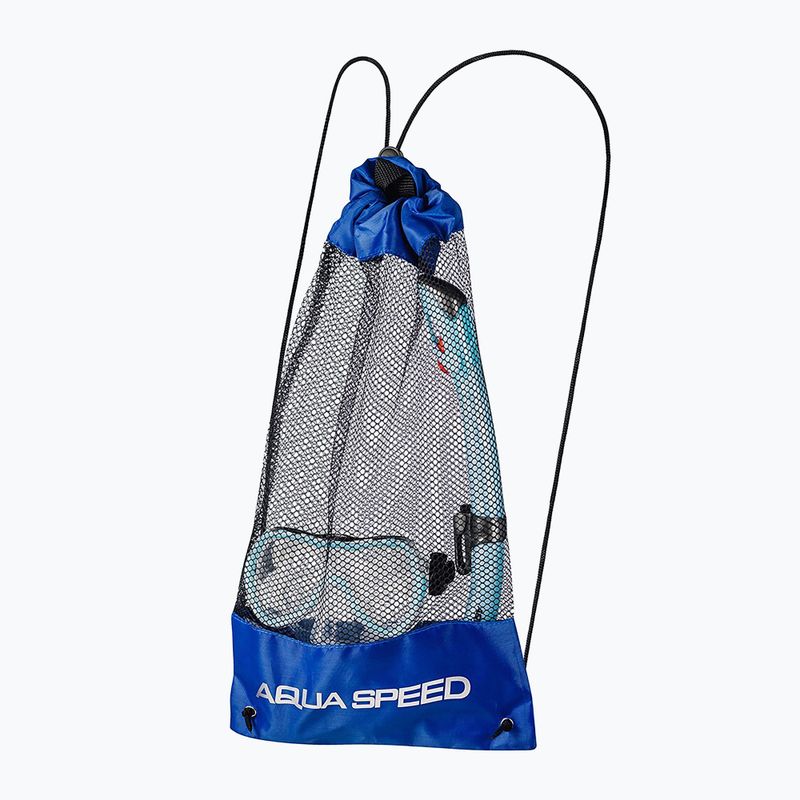 Kinder-Schnorchelset AQUA-SPEED Enzo + Evo Maske + Schnorchel + hellblauer Beutel 4