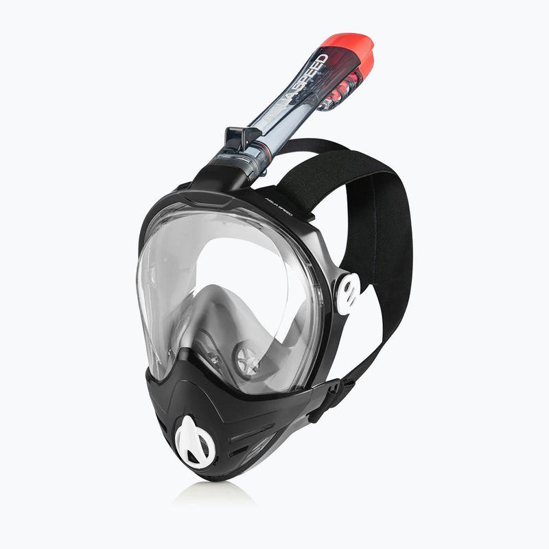 AQUA-SPEED Brizo Vollgesichtsmaske zum Schnorcheln + Kamerahalter schwarz