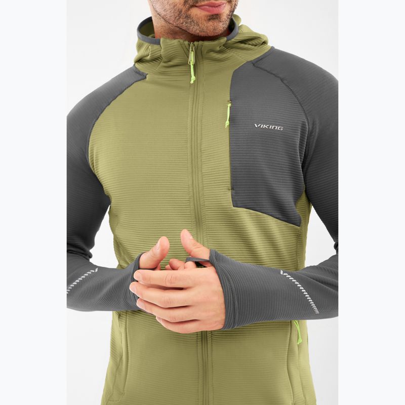 Herren-Trekkingsweatshirt Viking Birger Hoodie olive/dark grey 4