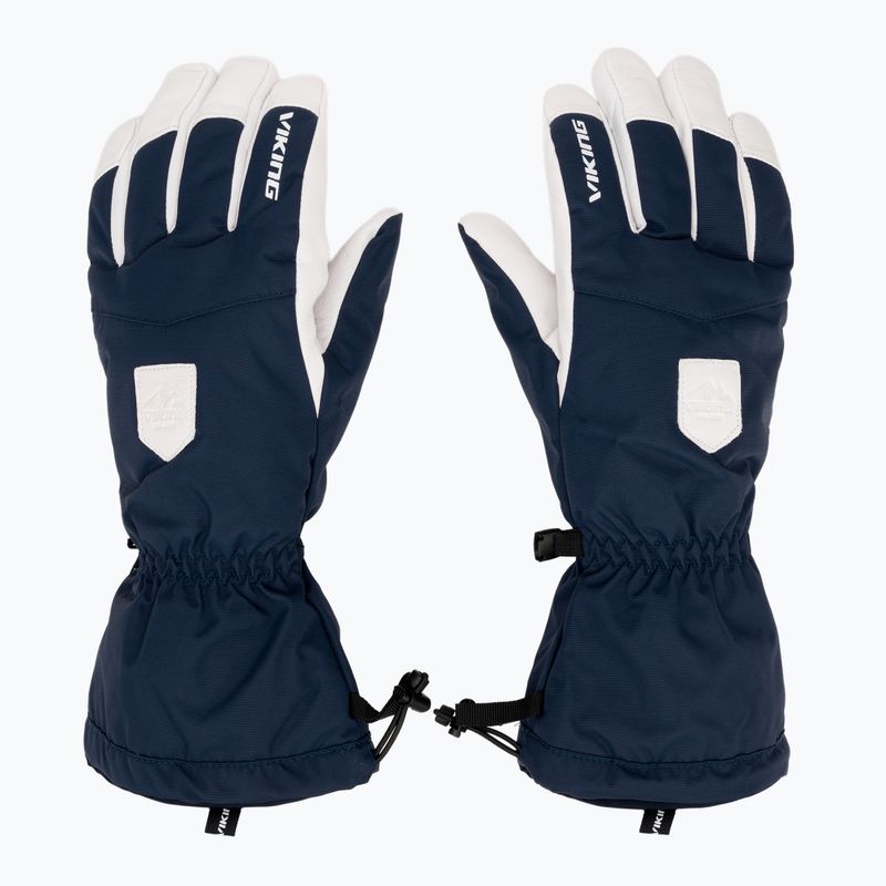 Herren Skihandschuhe Viking Sven Ski navy/white Leder 2