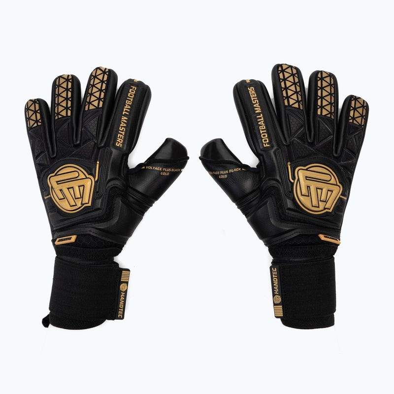 Football Masters Spannung Plus NC v 4.0 Torwarthandschuhe schwarz und gold 1169-4