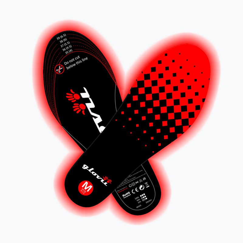 Glovia GW2 beheizte Skischuheinlagen mit Fernbedienung schwarz 2