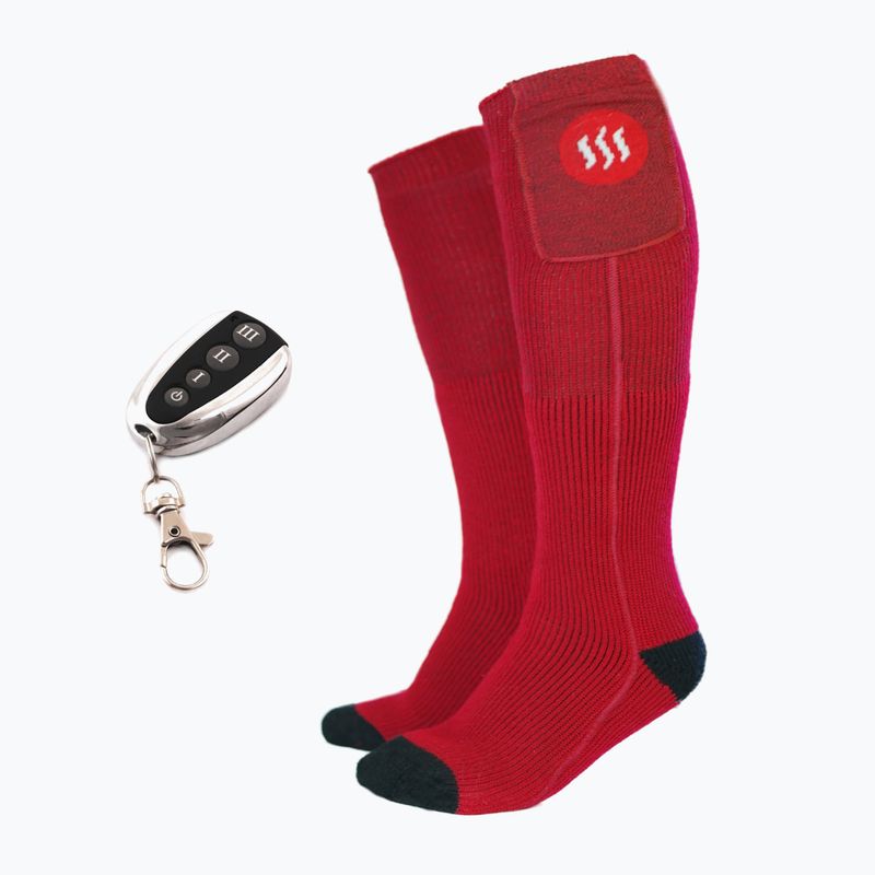 Glovii GQ3 beheizte Socken mit Fernbedienung rot 2