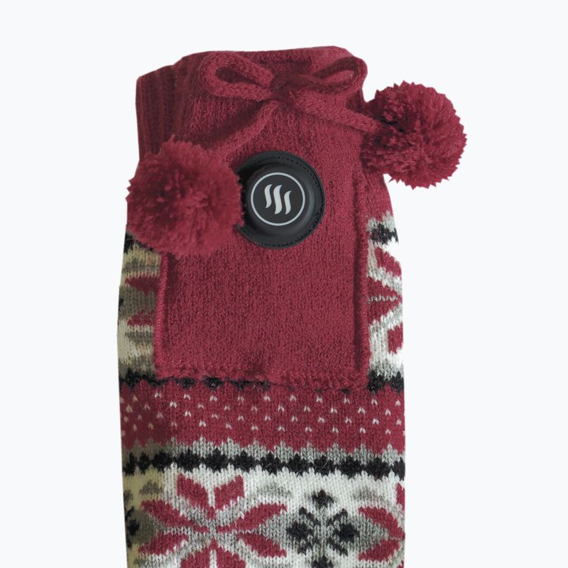 Glovii GQ5 weiß/rot/grau beheizte Hausschuhe mit Socken 6