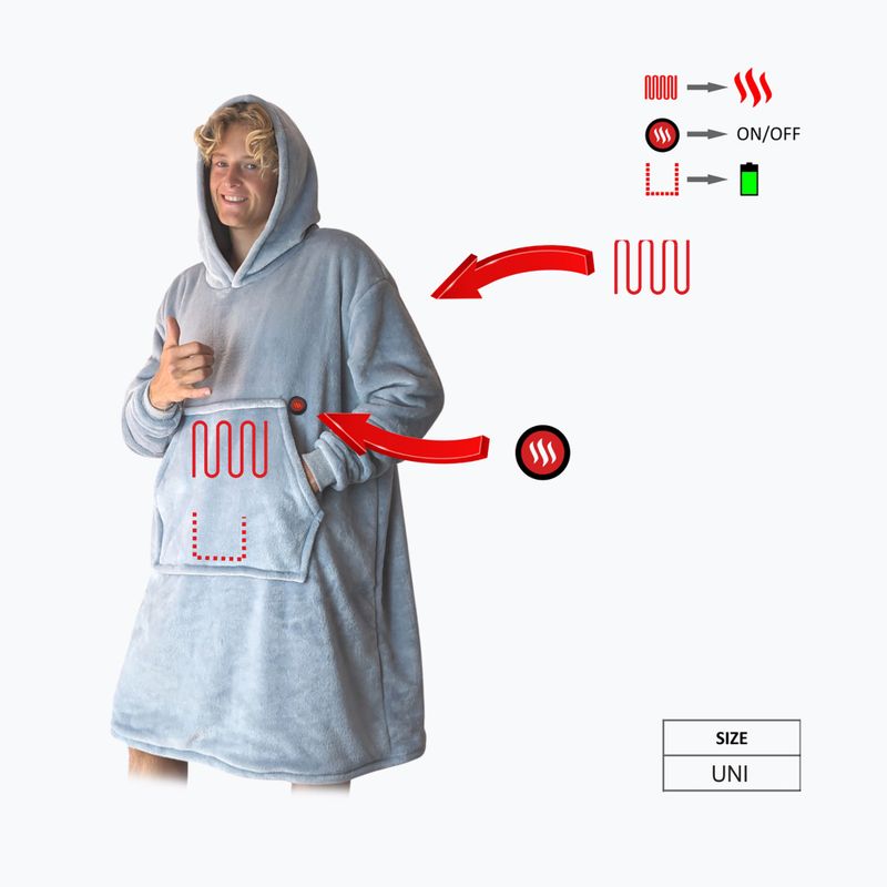 Glovii GU1G grau beheizter Poncho mit USB-Anschluss 6
