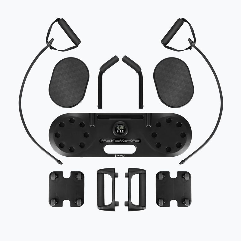 Multifunktionsbrett HMS DBP02 für Bauchmuskel- und Liegestütztraining mit Widerstandsbändern 3in1 black 2