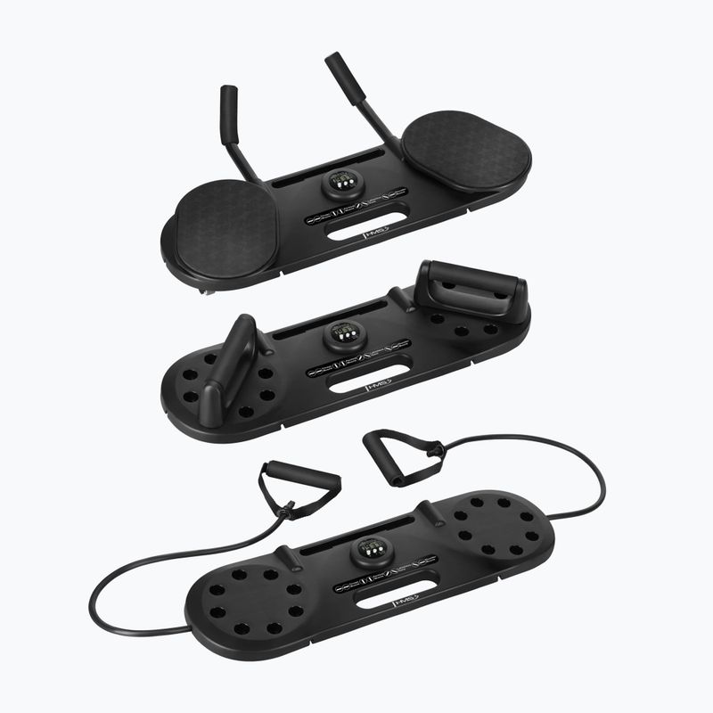 Multifunktionsbrett HMS DBP02 für Bauchmuskel- und Liegestütztraining mit Widerstandsbändern 3in1 black 3