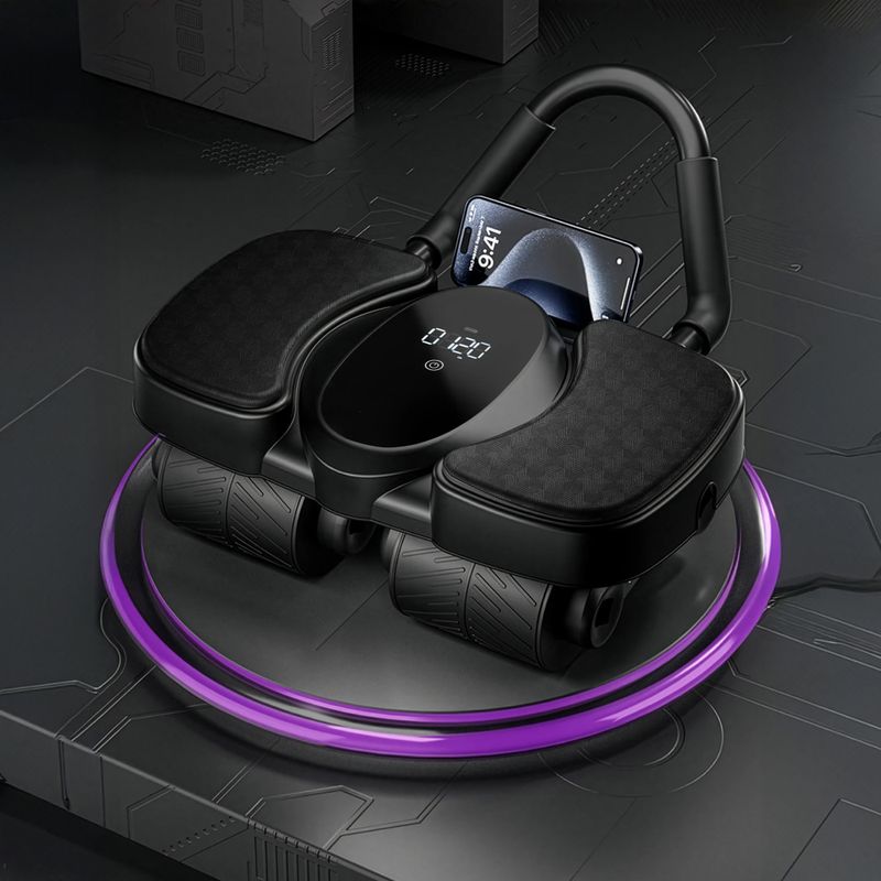 Automatisches Bauchmuskel-Trainingsrad mit Stütze und Display HMS KA40 black 9