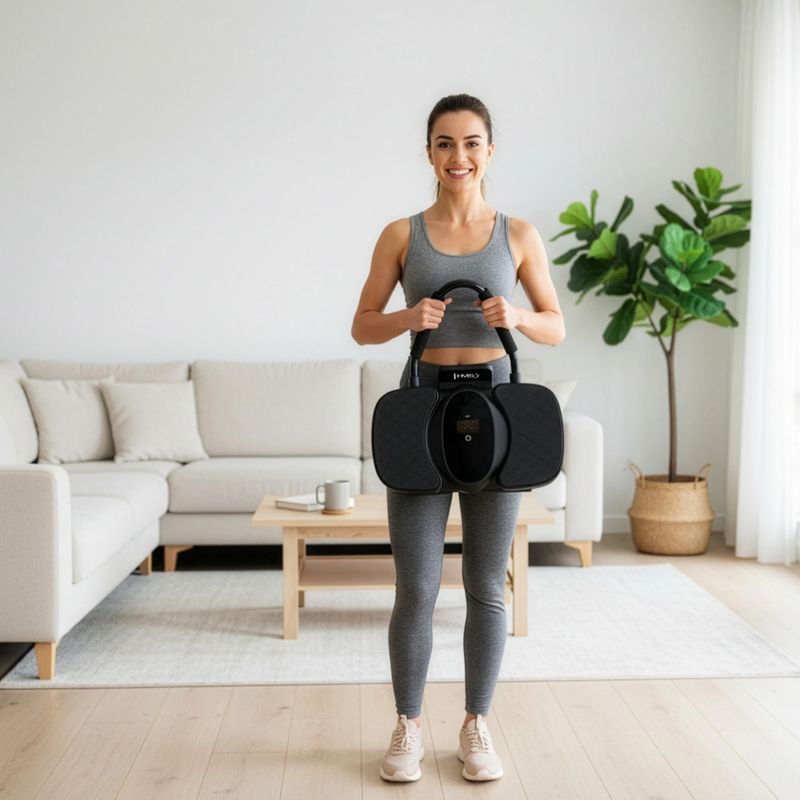 Automatisches Bauchmuskel-Trainingsrad mit Stütze und Display HMS KA40 black 10