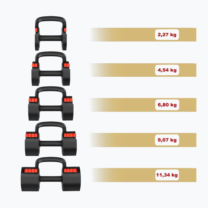 Verstellbare Hantel HMS HL05 3w1 11,34 kg kg black/red 4