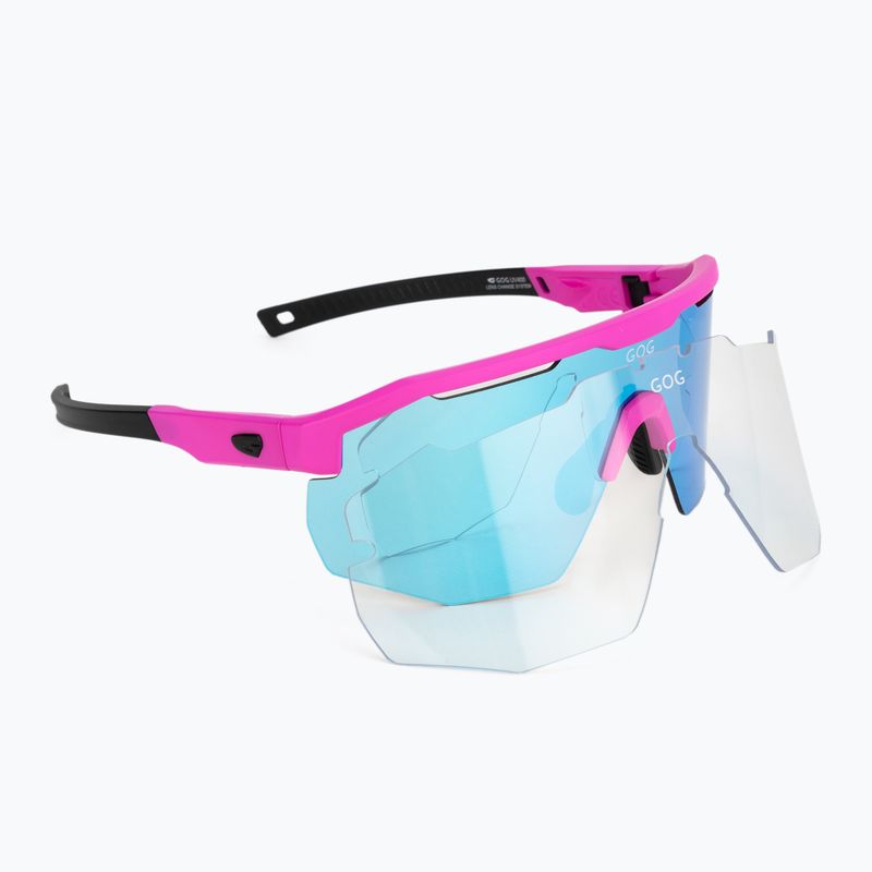 GOG Fahrradbrille Argo matt neon pink/schwarz/weiß-blau E506-2