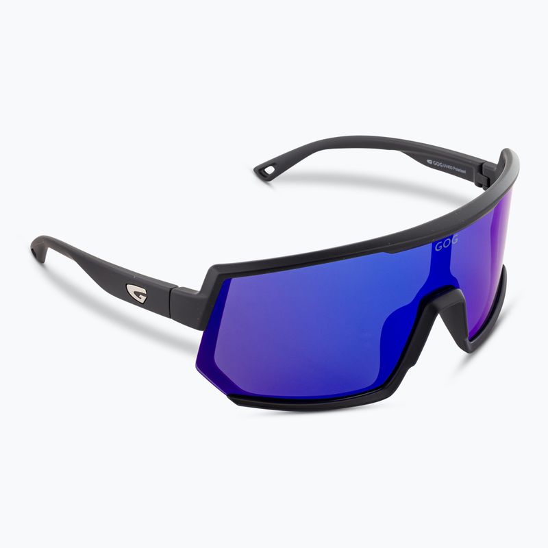 GOG Zeus mattschwarze/polychromatische weiß-blaue Sonnenbrille