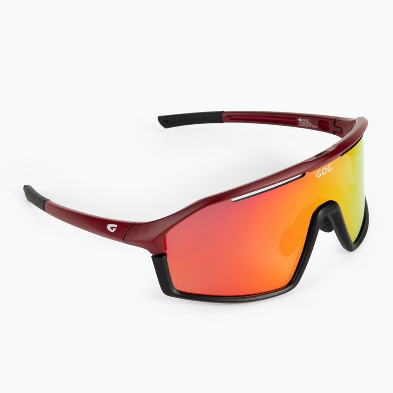 GOG Fahrradbrille Odyss matt bordeaux / schwarz / mehrfarbig rot E605-4 2