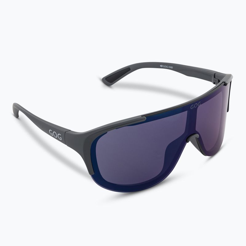 GOG Medusa matt grau/schwarz/blaue Spiegel-Sonnenbrille