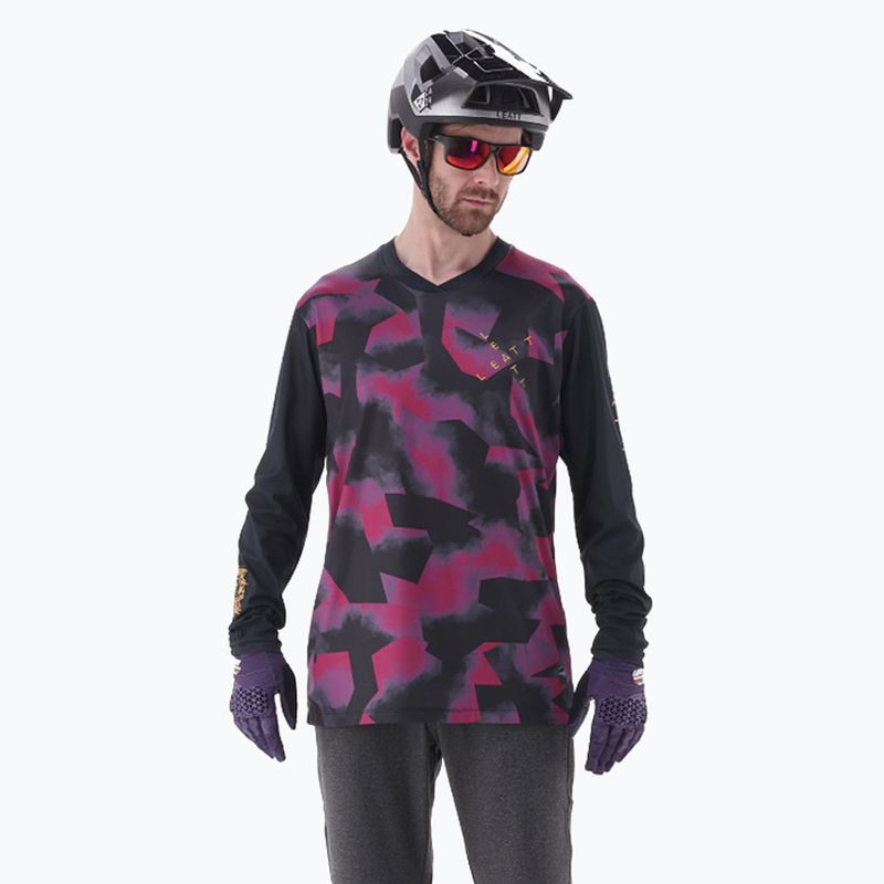 Herren Leatt MTB Gravity 3.0 Radfahren Longsleeve lila