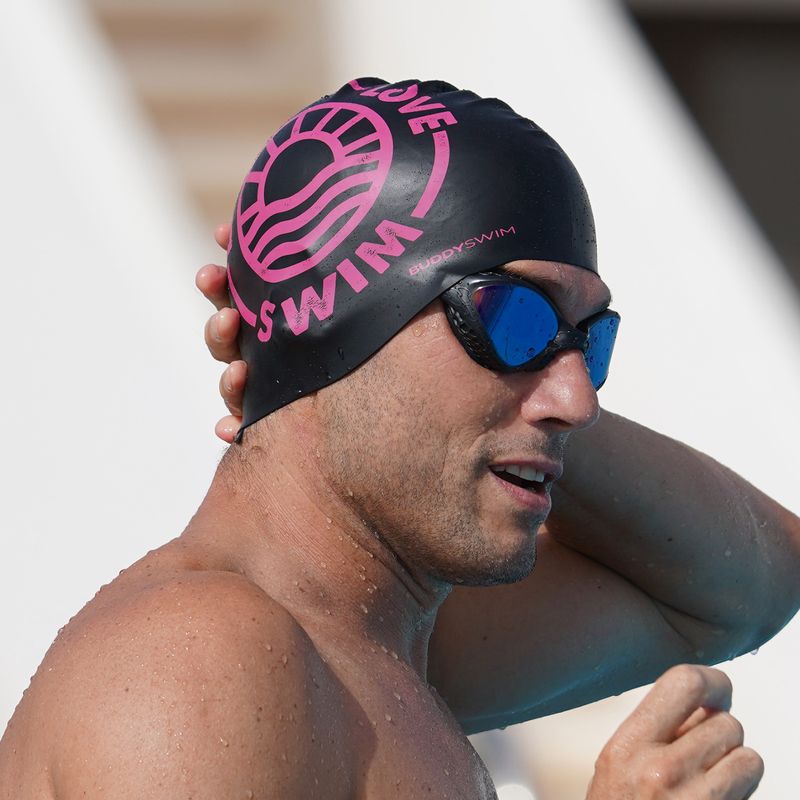 Schwimmkappe BuddySwim LLS2 Silicone black / pink 2