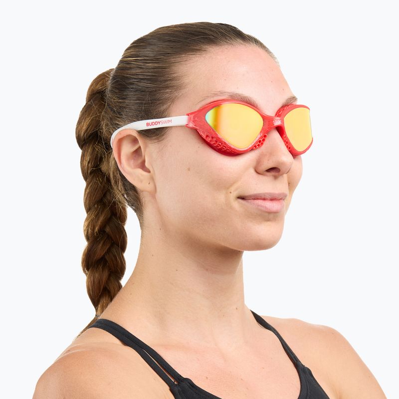 Schwimmbrille BuddySwim OzeanX Mirror red/white/orange 3