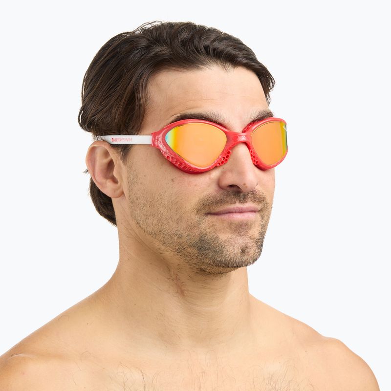 Schwimmbrille BuddySwim OzeanX Mirror red/white/orange 4