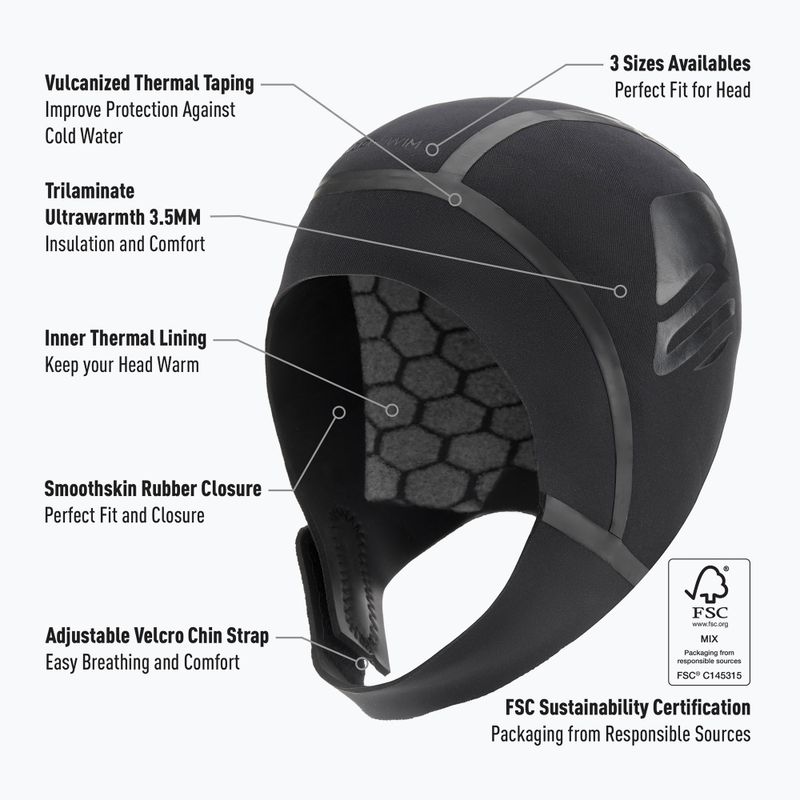 Neoprenmütze BuddySwim Ultra Warmth 3.5 mm black 3