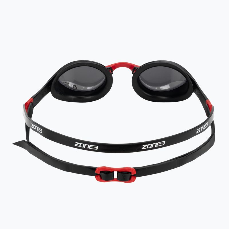 Schwimmbrille ZONE3 Volare Streamline Racing black/red/silver polarisiert verspiegelt revo 4