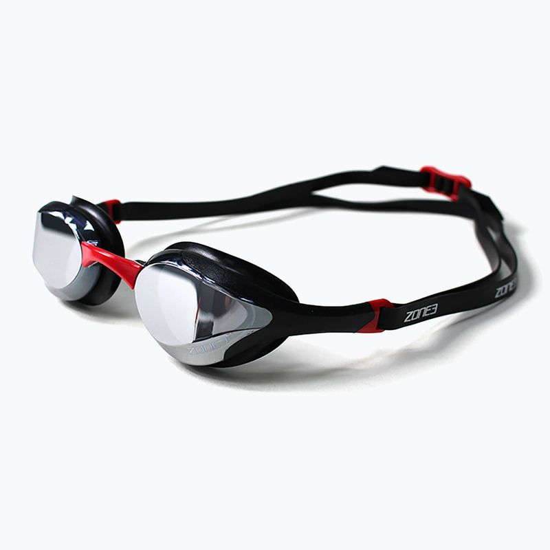 Schwimmbrille ZONE3 Volare Streamline Racing black/red/silver polarisiert verspiegelt revo