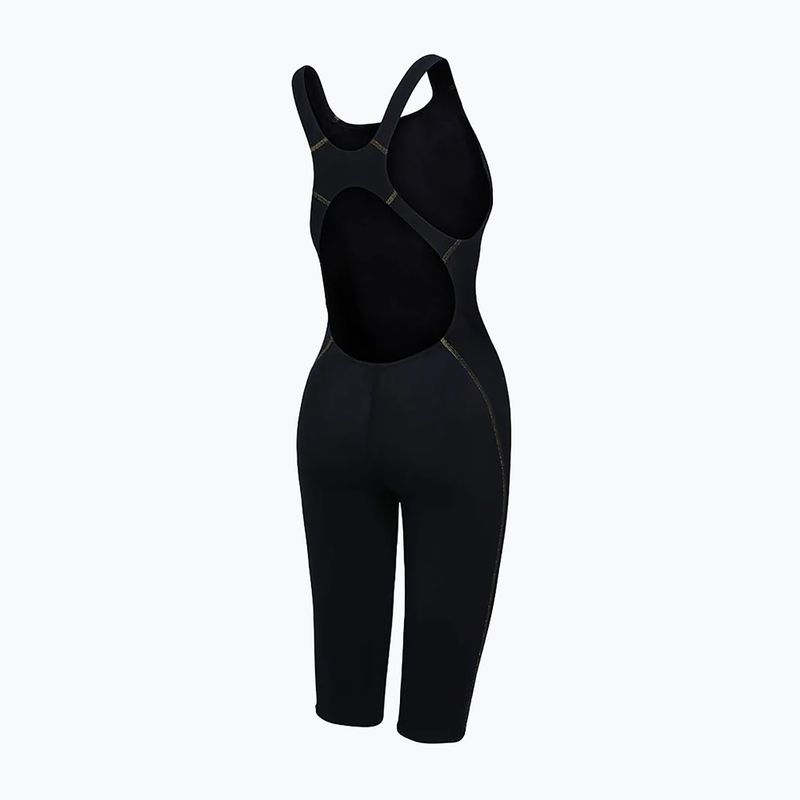 Damen-Einteiler Badeanzug ZONE3 FINA Approved Performance Gold Kneeskin black/gold 2