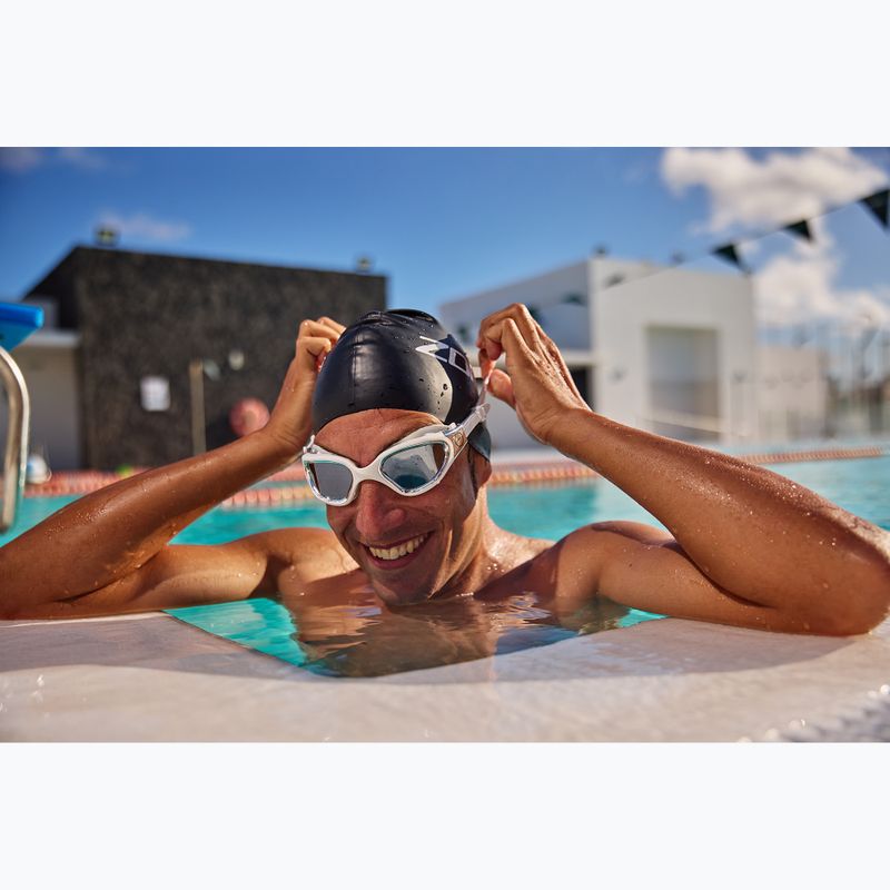 ZONE3 Vapour weiß/silberne Schwimmbrille 8