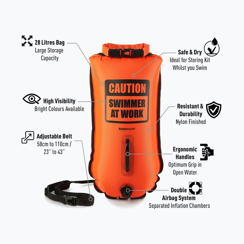 Rettungsboje BuddySwim CSW Dry Bag 28 l orange 2