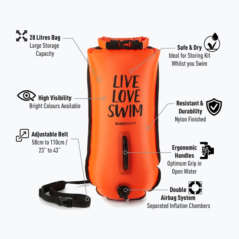 Rettungsboje BuddySwim LLS Dry Bag 28 l orange 2