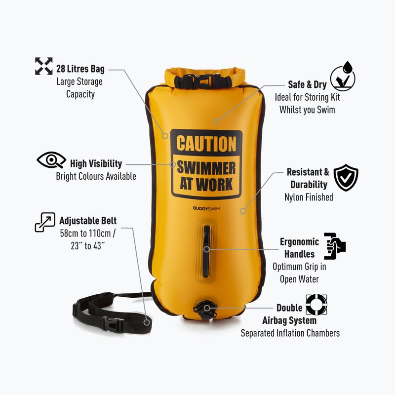 Rettungsboje BuddySwim CSW Dry Bag 28 l yellow 2