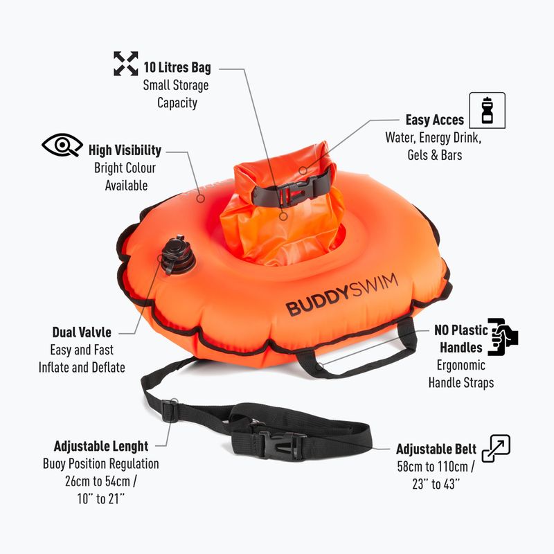 Rettungsboje BuddySwim Hydrastation 10 l orange 2