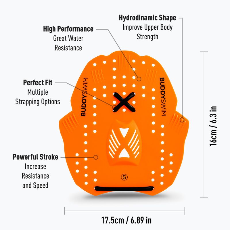 Schwimmruder BuddySwim Power Paddle orange 2