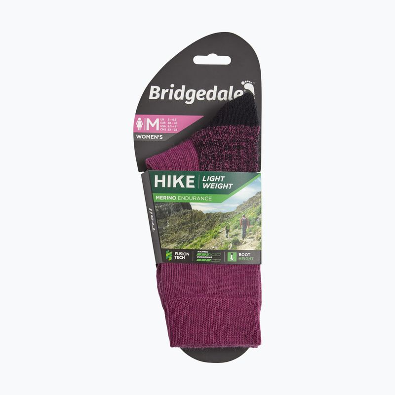 Damensocken Bridgedale Lightweight Merino Performance Boot Original berry 4