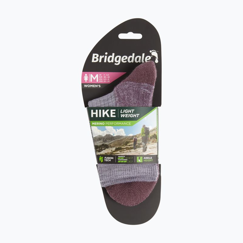 Damensocken Bridgedale Lightweight Merino Performance 3/4 Crew Original heather/damson 4
