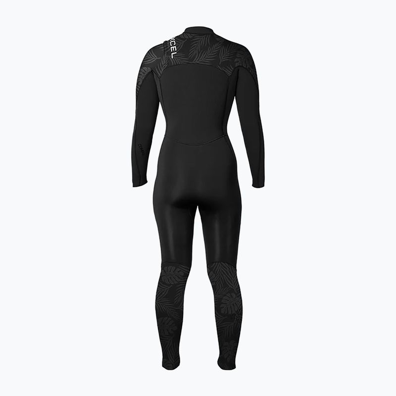 Damen Schwimm-Neoprenanzug Xcel Comp 3/2 mm Full black/black palm/monstera print 2