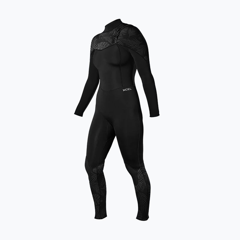 Damen Schwimm-Neoprenanzug Xcel Comp 3/2 mm Full black/black palm/monstera print 3