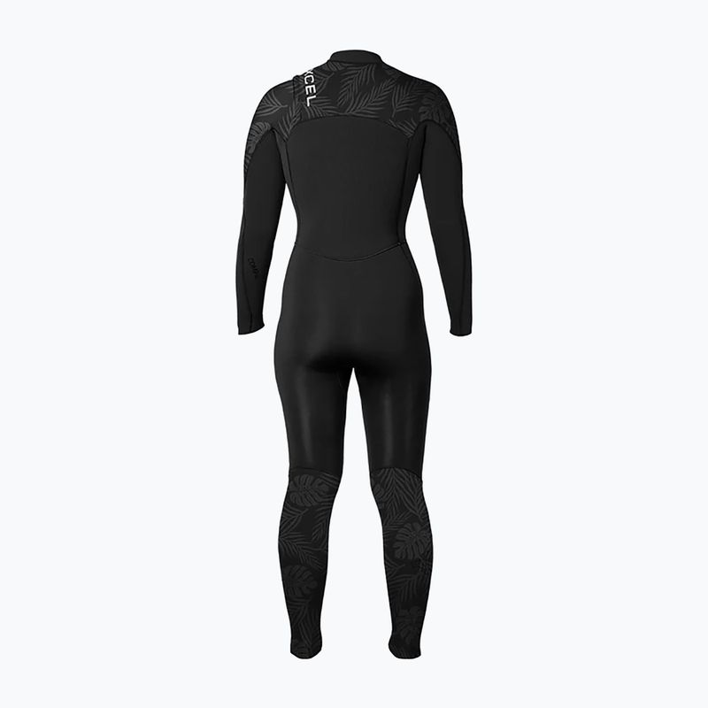 Damen Schwimm-Neoprenanzug Xcel Comp 4/3 mm Full black/black palm/monstera print 2
