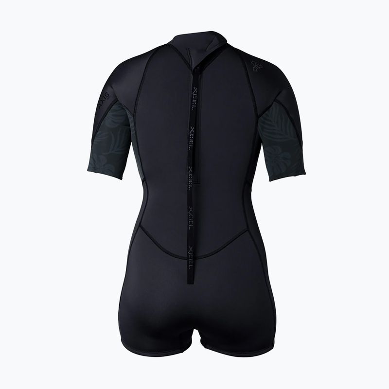 Damen Schwimm-Neoprenanzug Xcel Axis Back Zip Spring 2 mm black/palm/monstera print 2