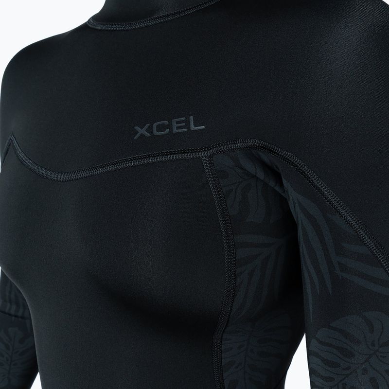 Damen Schwimm-Neoprenanzug Xcel Axis Back Zip Spring 2 mm black/palm/monstera print 4