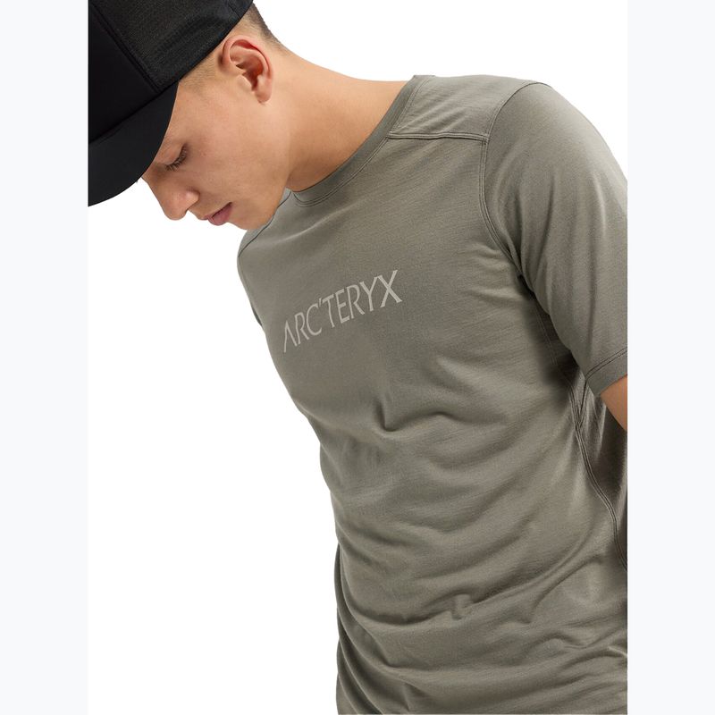 Herren Arcteryx Ionia Merinowolle Arc'Word Logo forage T-shirt 4