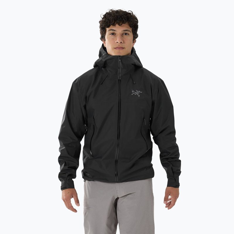 Herren Arcteryx Beta SL Regenjacke schwarz